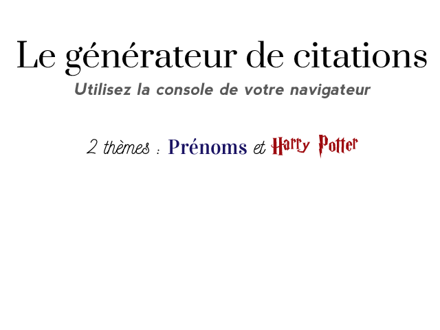 Générateur de Citations